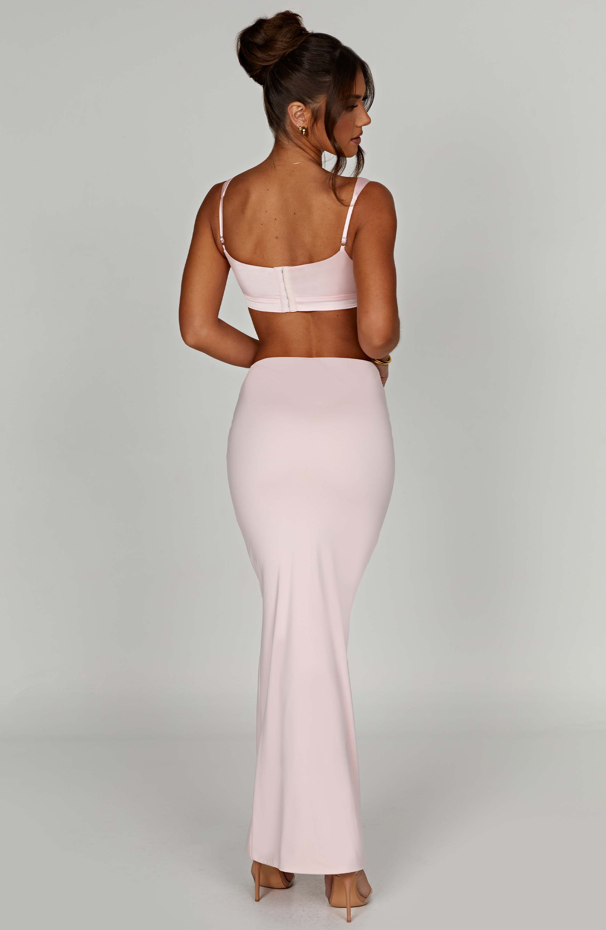 Astrid High Waist Stretchy Maxi Skirt in Blush
