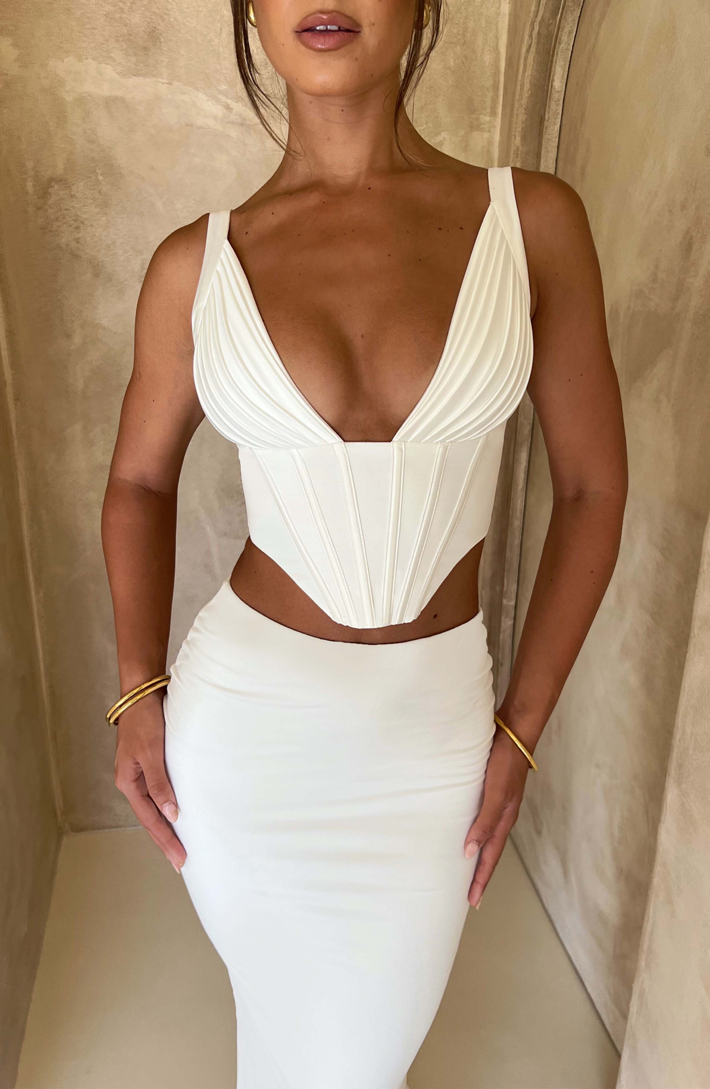 Kate Ivory Corset - Boned, Underwired & Cropped Design
