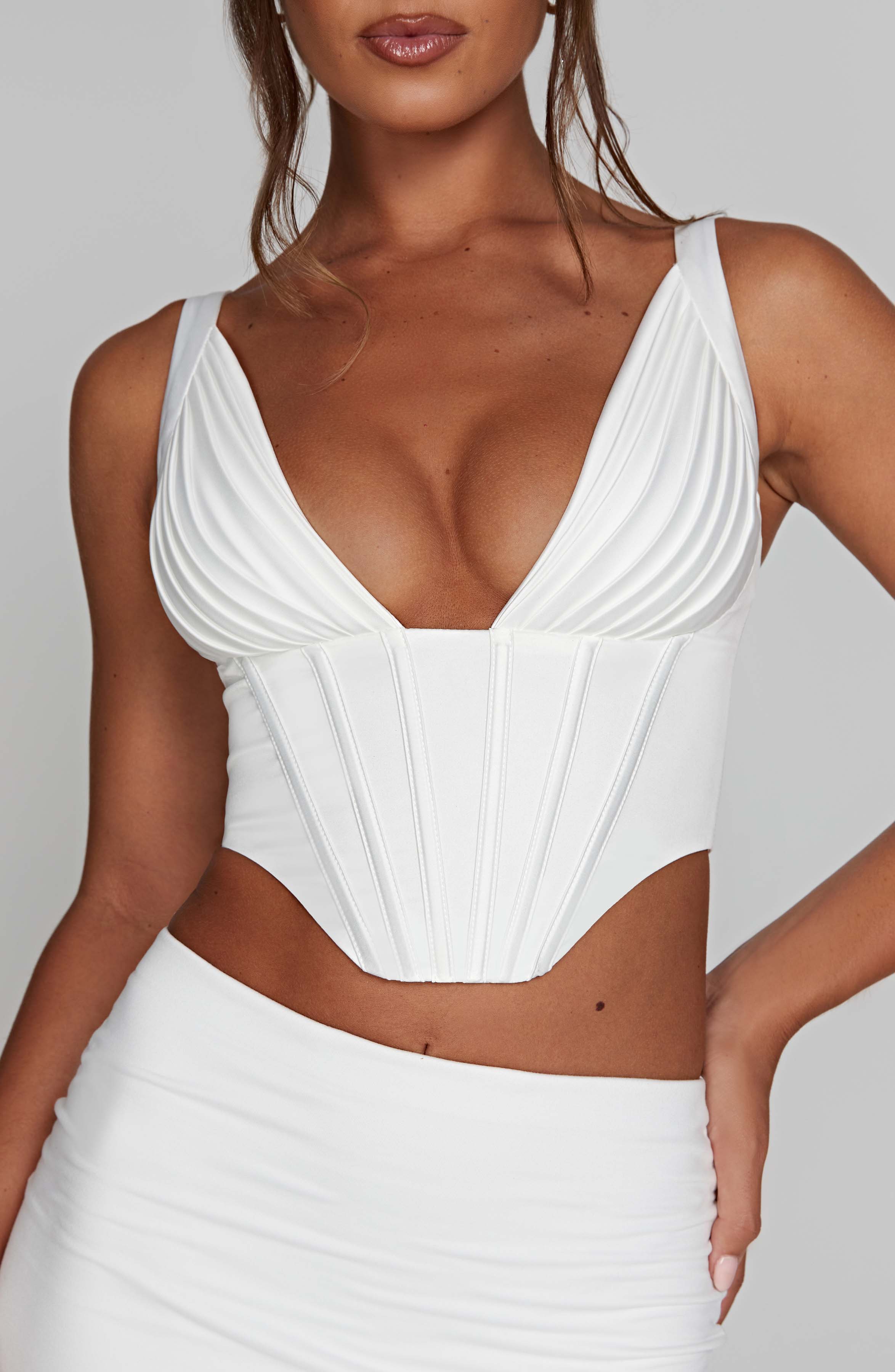 Kate Ivory Corset - Boned, Underwired & Cropped Design