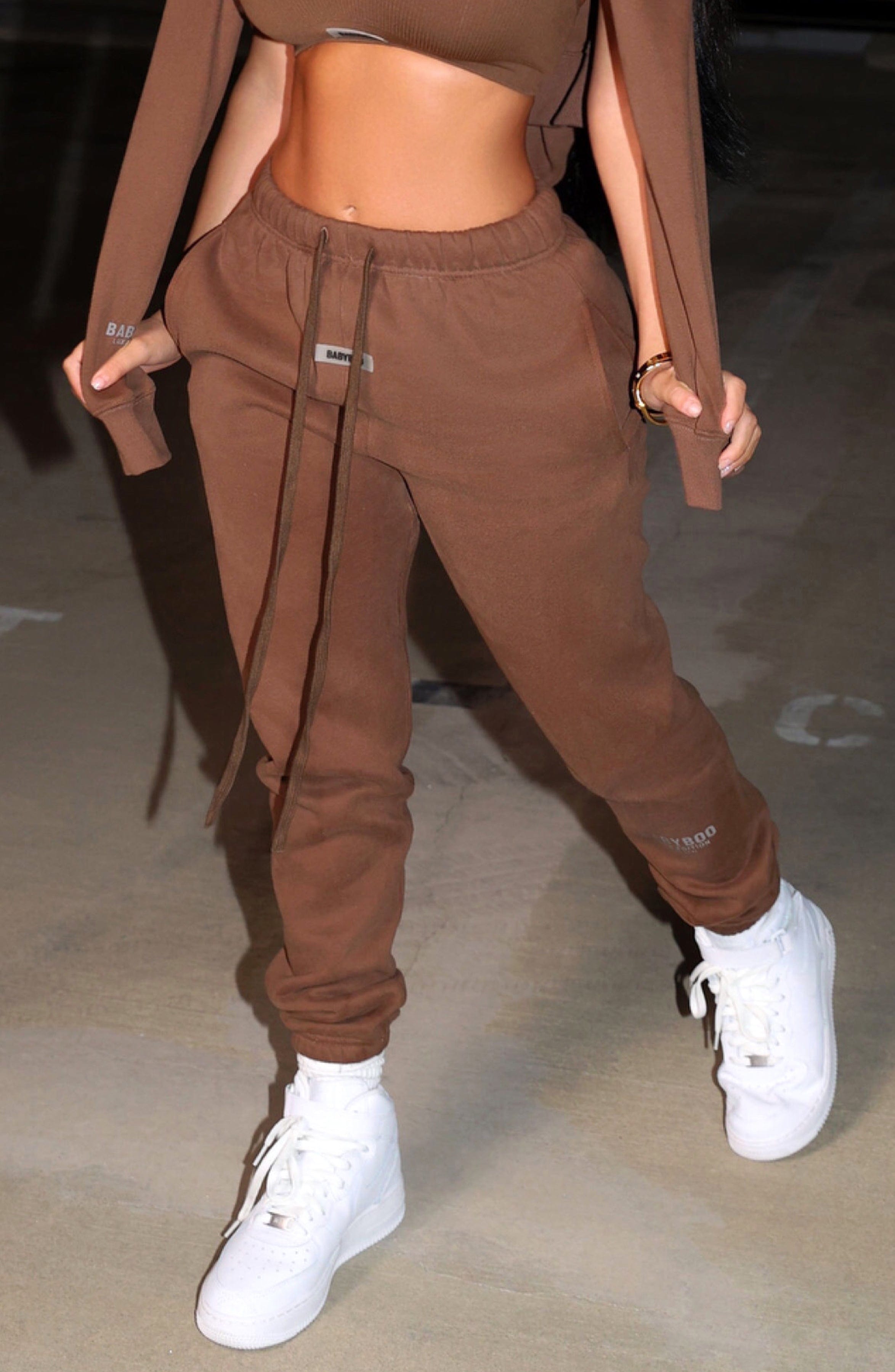 Babyboo Ivy Luxe Fleece Trackpants - Chocolate Cotton Joggers
