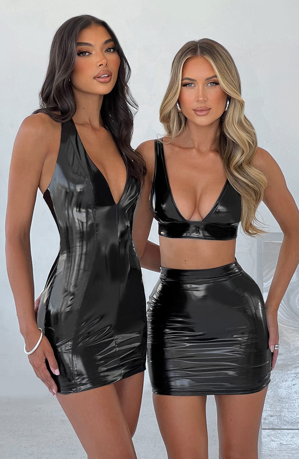 Viola Adjustable Black Vinyl Bra Top with Fleece Lining