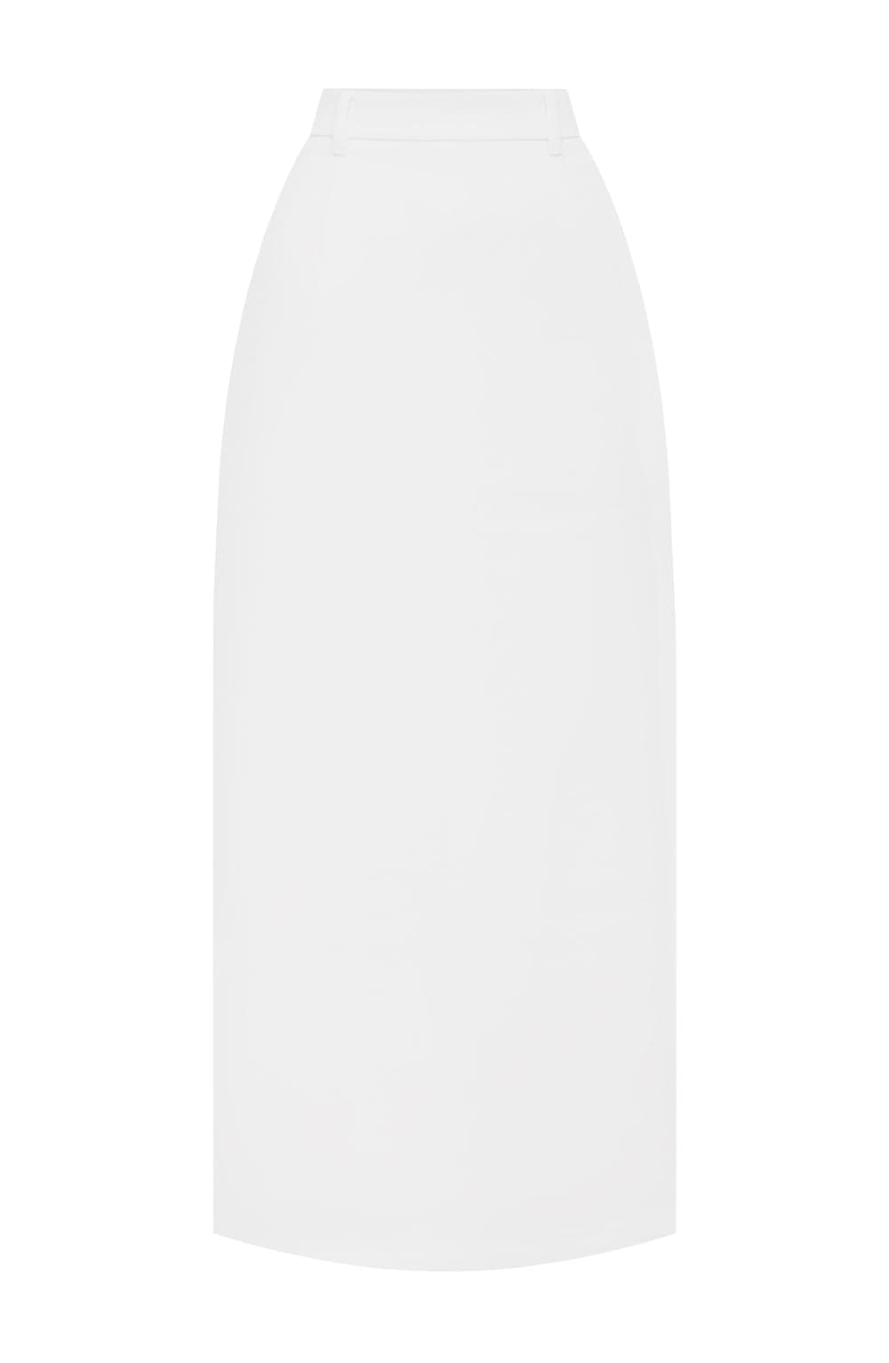 Piper Ivory Crepe Maxi Skirt with Back Split & Belt Loops