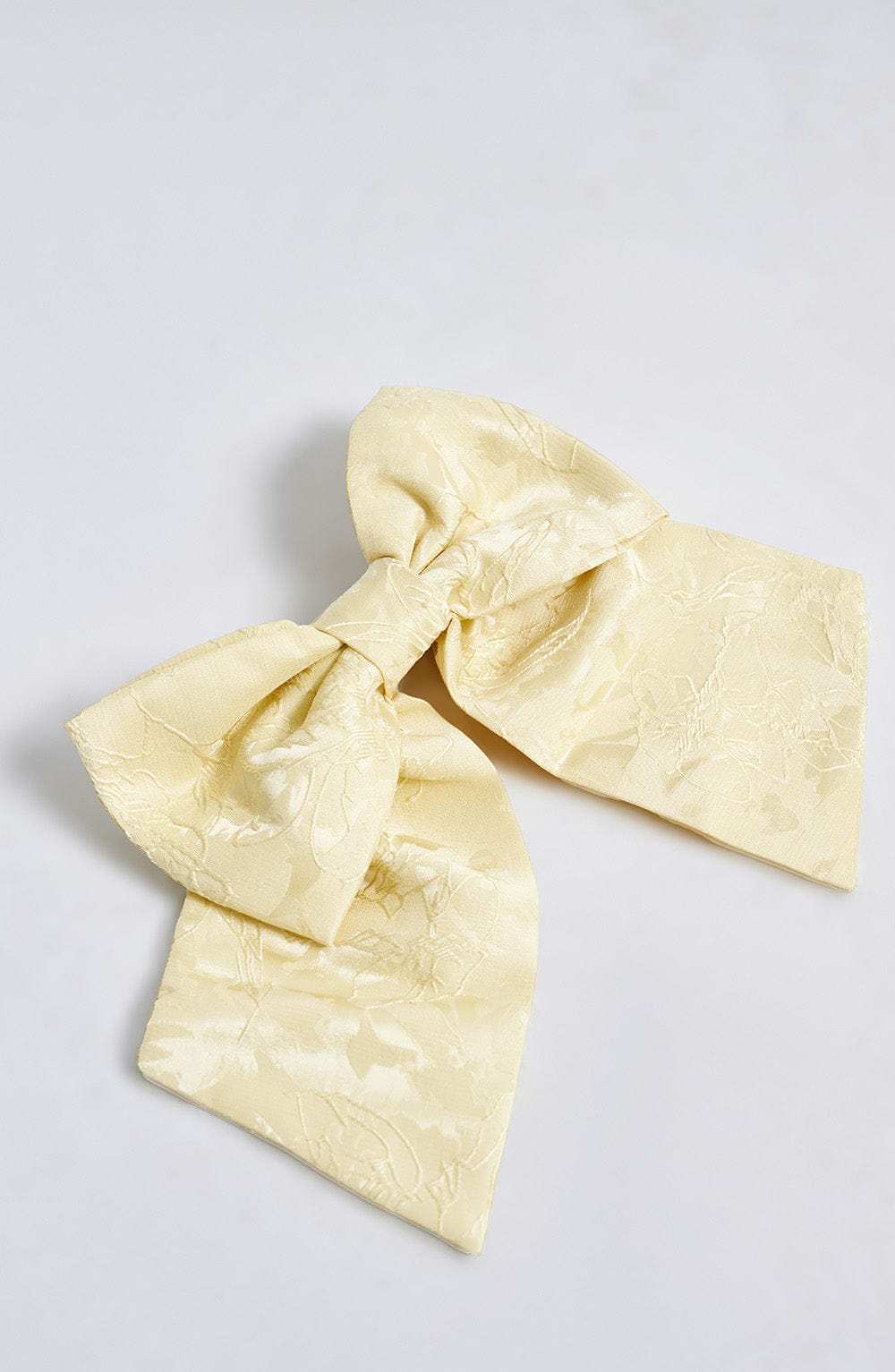 Elsa Lemon Floral Jacquard Hair Bow Clip