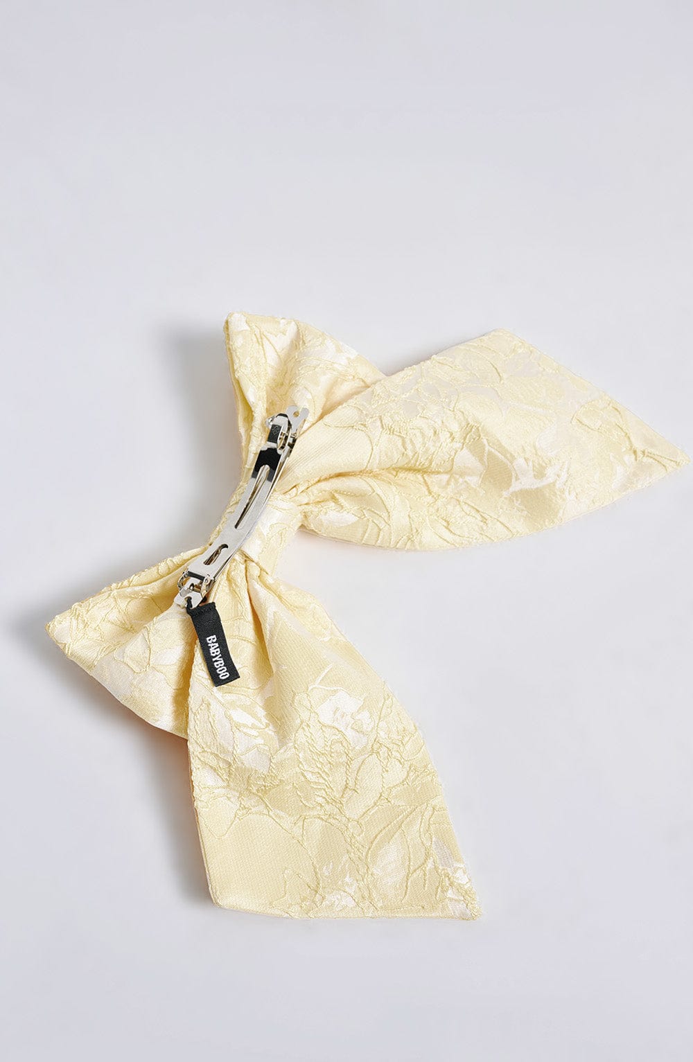Elsa Lemon Floral Jacquard Hair Bow Clip