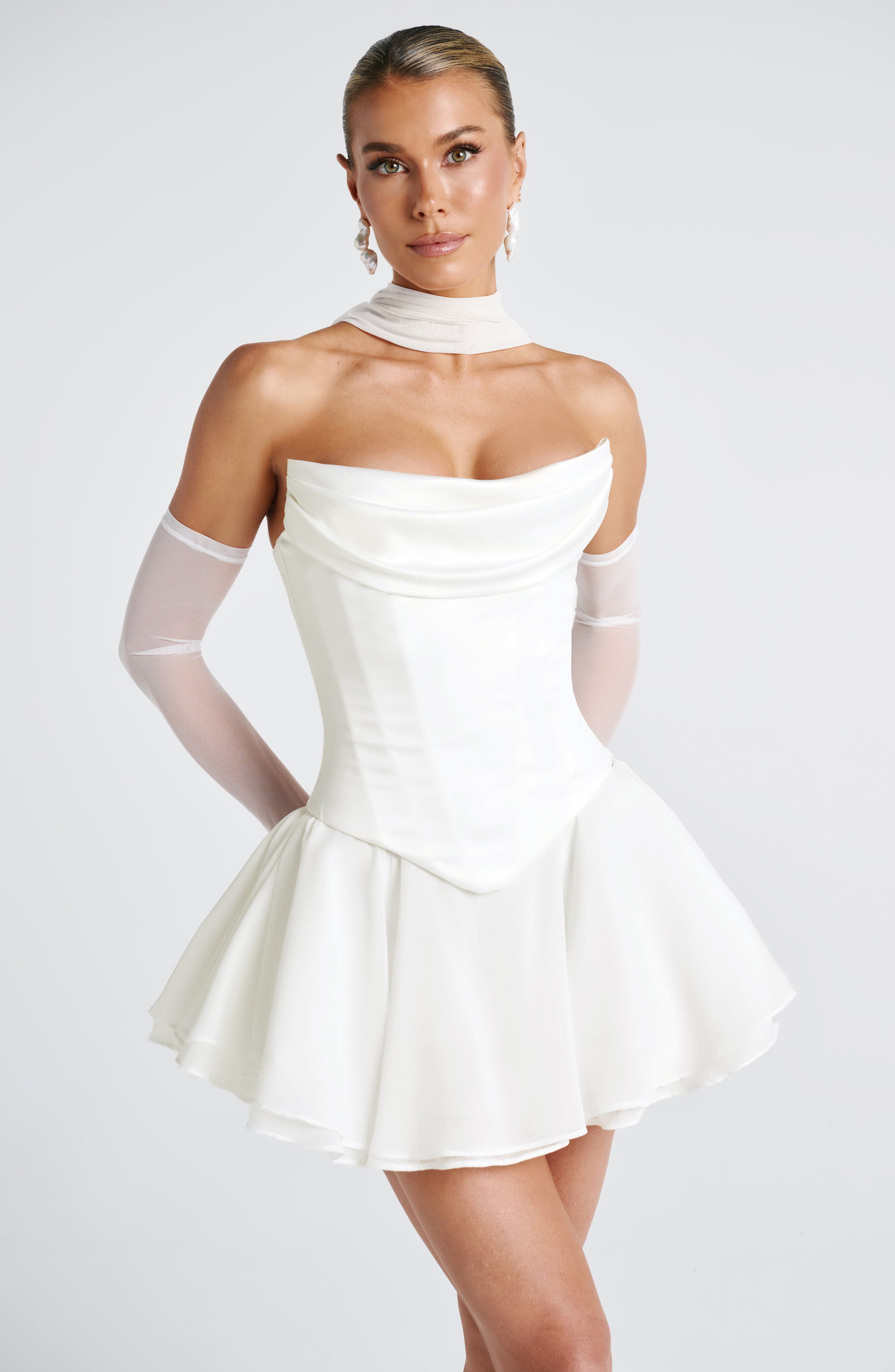 Ivory Reagan Skort – Tiered Chiffon Skirt with Built-in Shorts