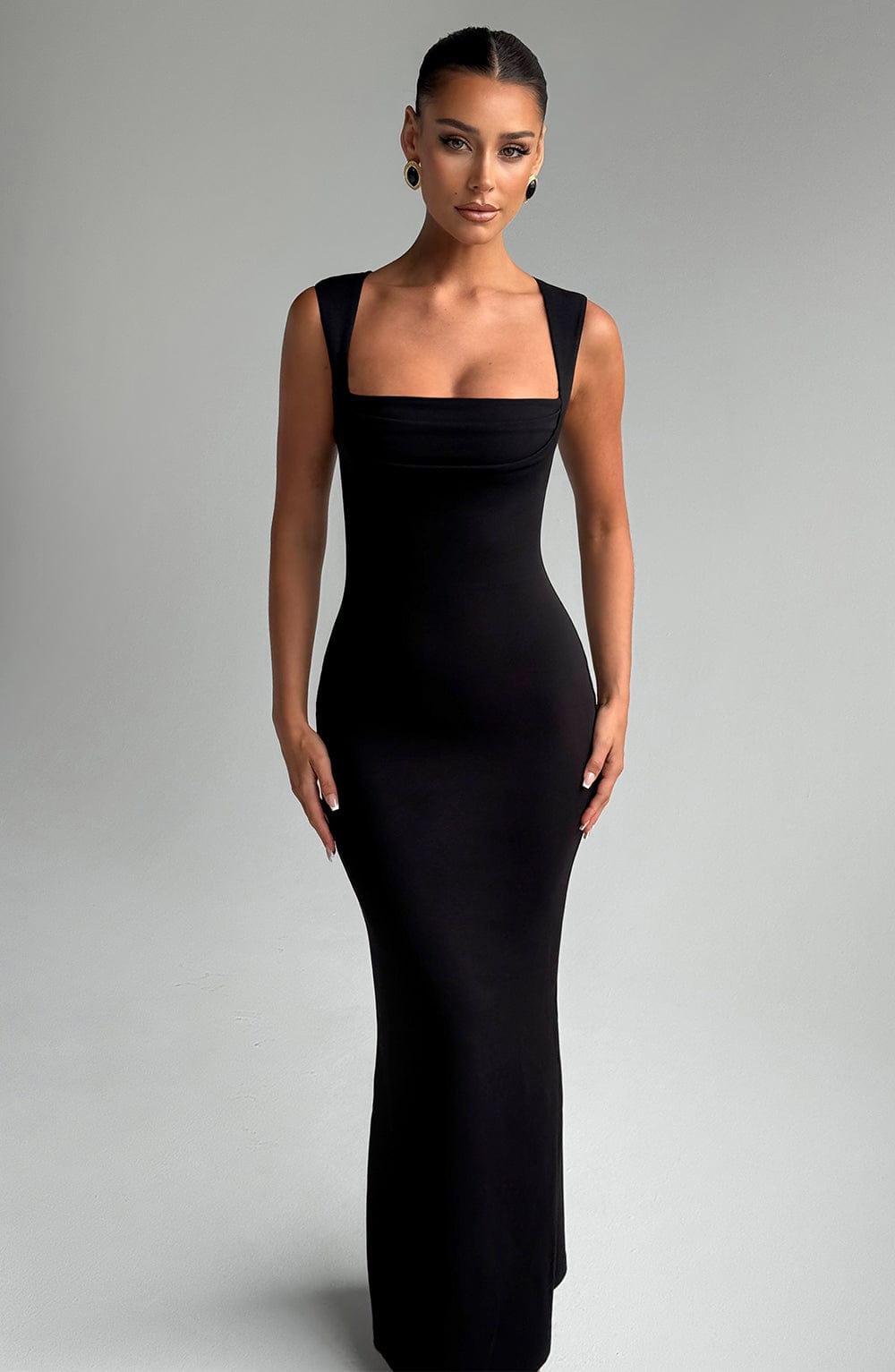 Elegant Black Helena Maxi Dress for Weddings & Formal Events