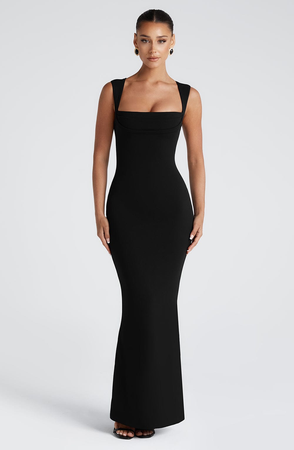 Elegant Black Helena Maxi Dress for Weddings & Formal Events