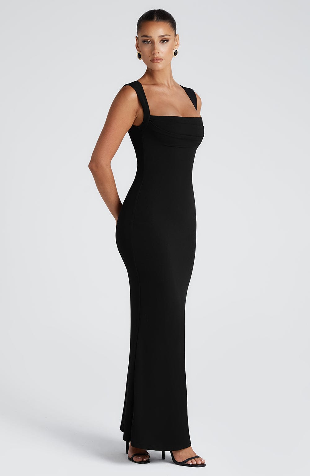 Elegant Black Helena Maxi Dress for Weddings & Formal Events