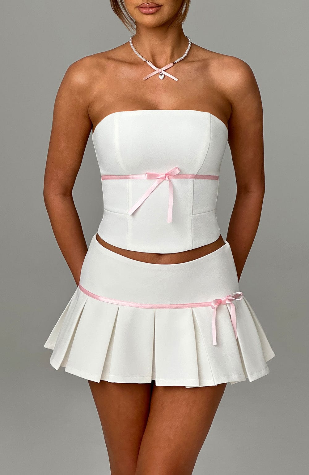 Tessa Ivory Cotton Skort with Lace Trim & Built-in Shorts