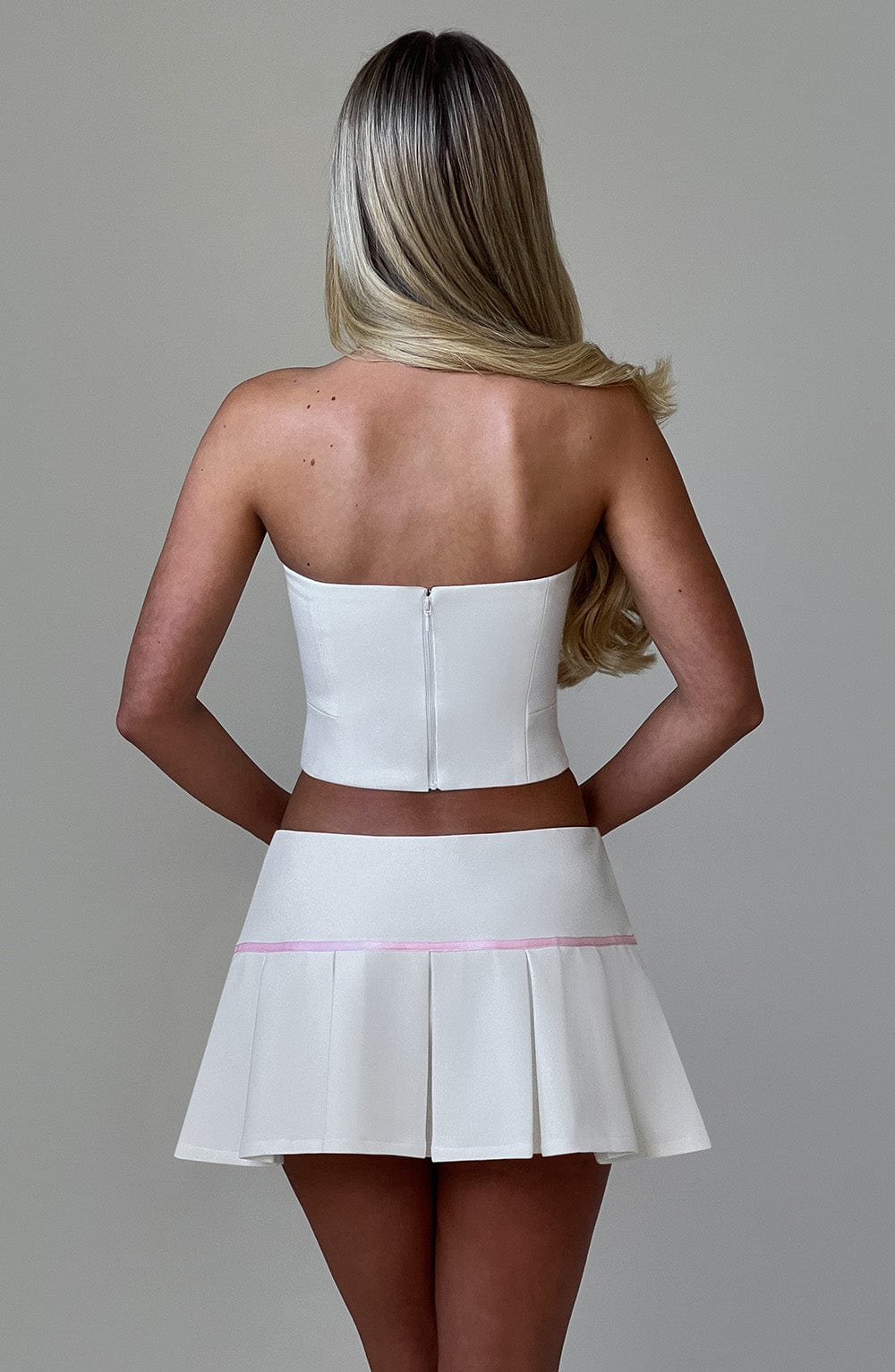 Tessa Ivory Cotton Skort with Lace Trim & Built-in Shorts