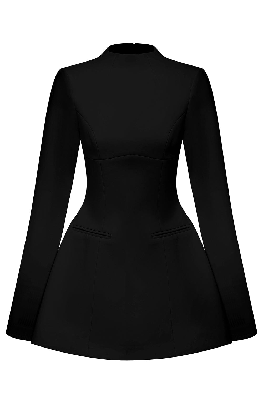 Black Mini Dress with Keyhole Back - Kelly Crepe Dress