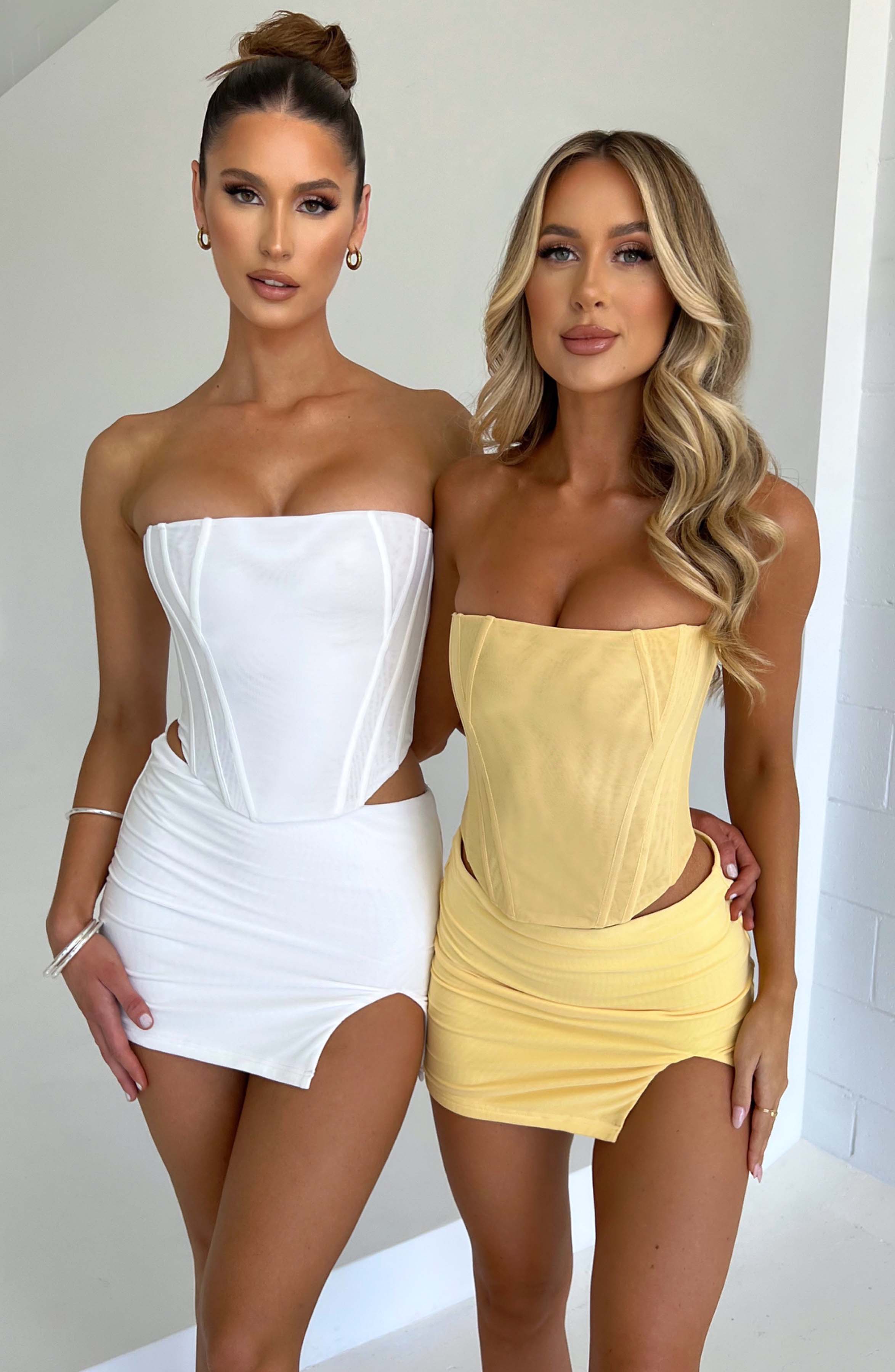 Lemon Strapless Corset Top - Power Mesh Waist Cincher