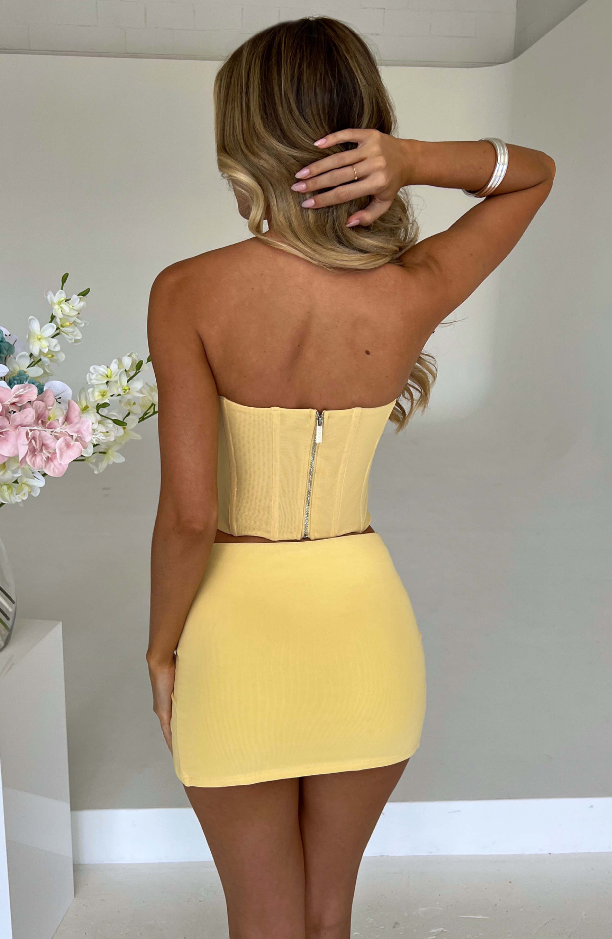 Lemon Strapless Corset Top - Power Mesh Waist Cincher