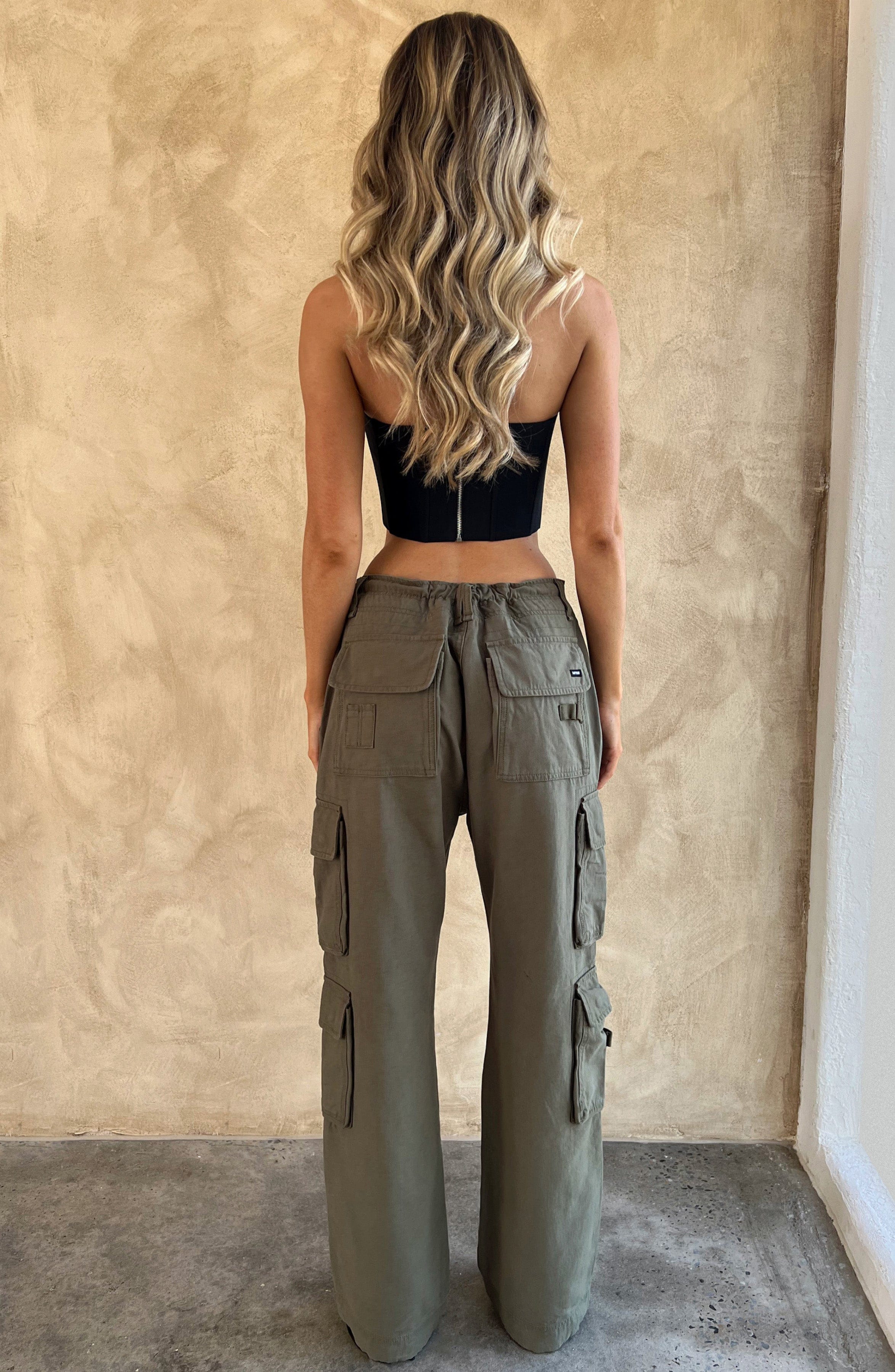 Tinashe Y2K Oversized Cargo Pants in Khaki