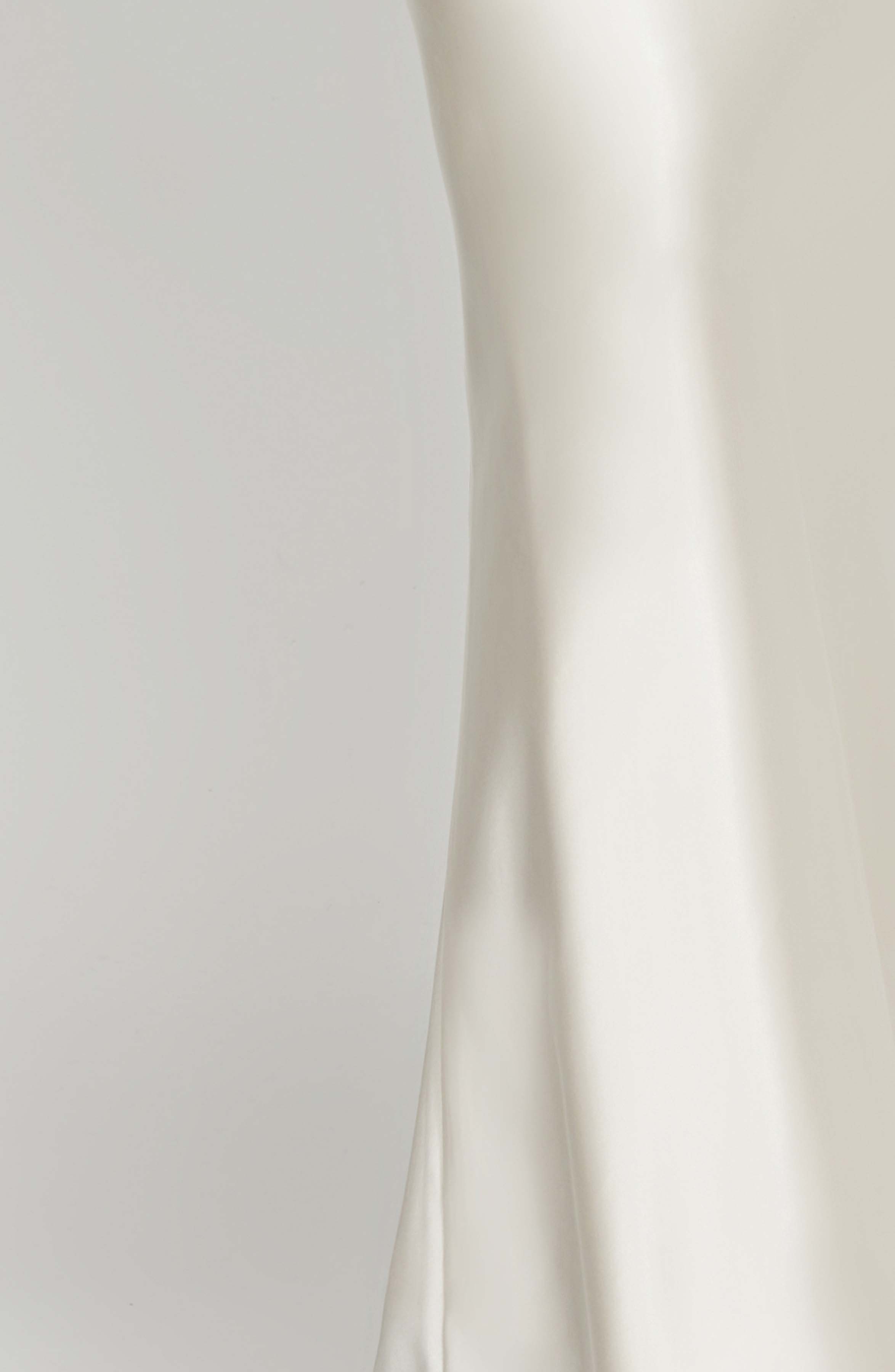 Fenty Ivory Satin Maxi Dress with Plunging Neckline & Low Back