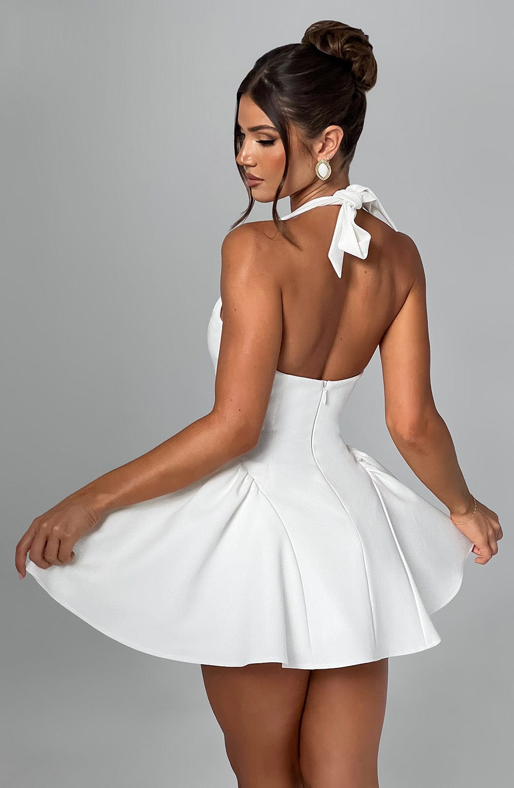Joanne Ivory Halter Neck Playsuit with Tulle Skirt