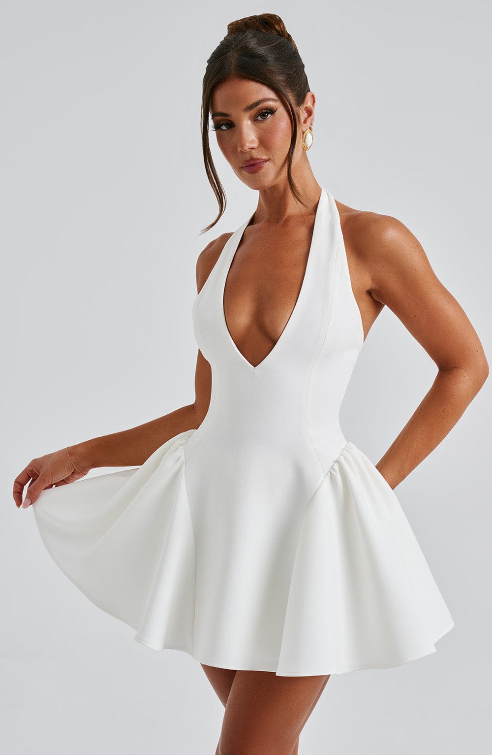 Joanne Ivory Halter Neck Playsuit with Tulle Skirt