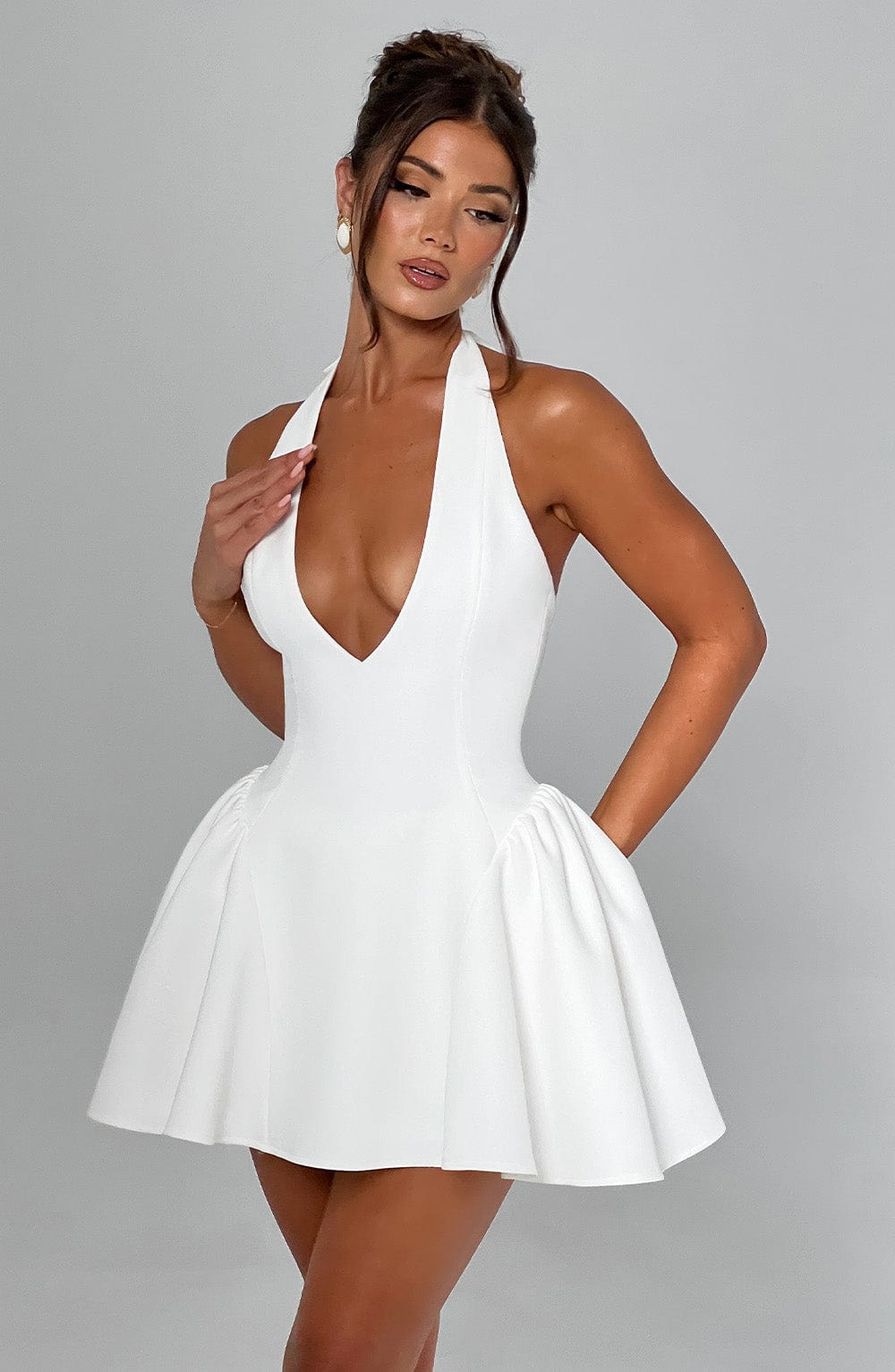 Joanne Ivory Halter Neck Playsuit with Tulle Skirt