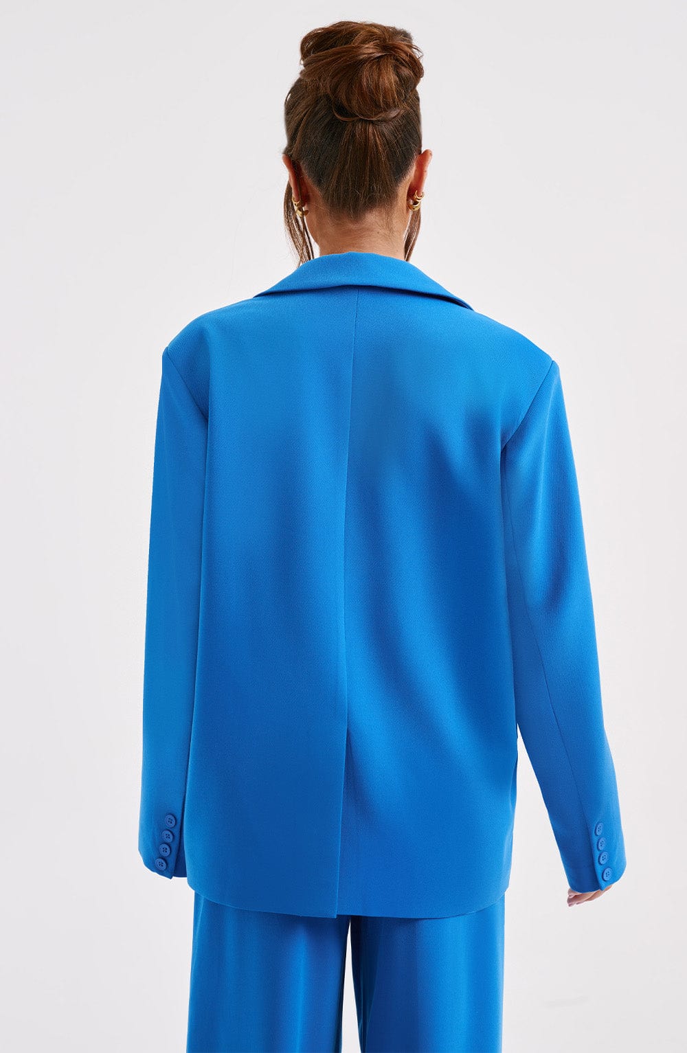 Noa Blue Oversized Blazer - Premium Tailored Lapel Jacket