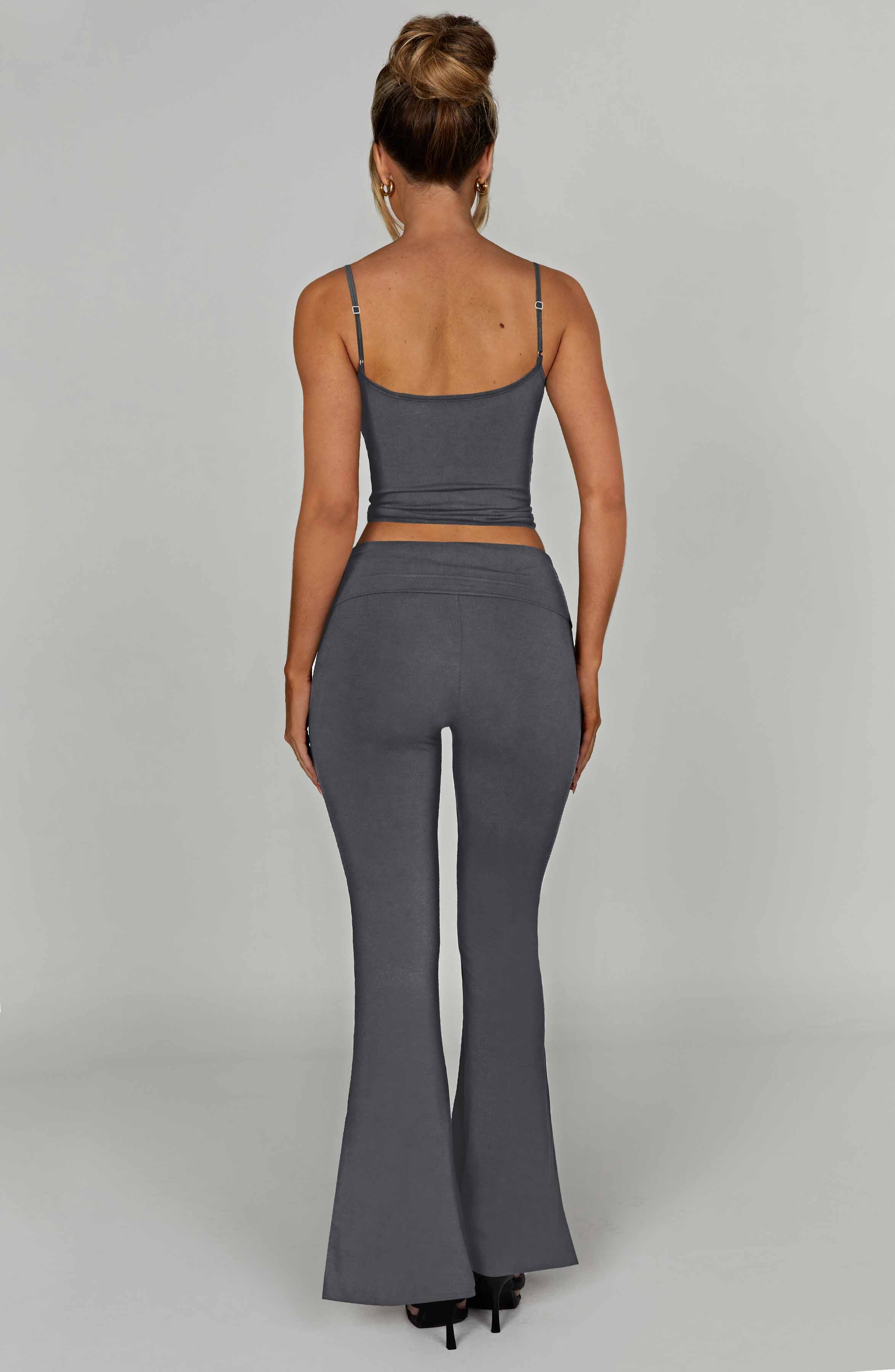 Heidi Yoga Pants - Charcoal Wide Leg, Buttery Soft Modal