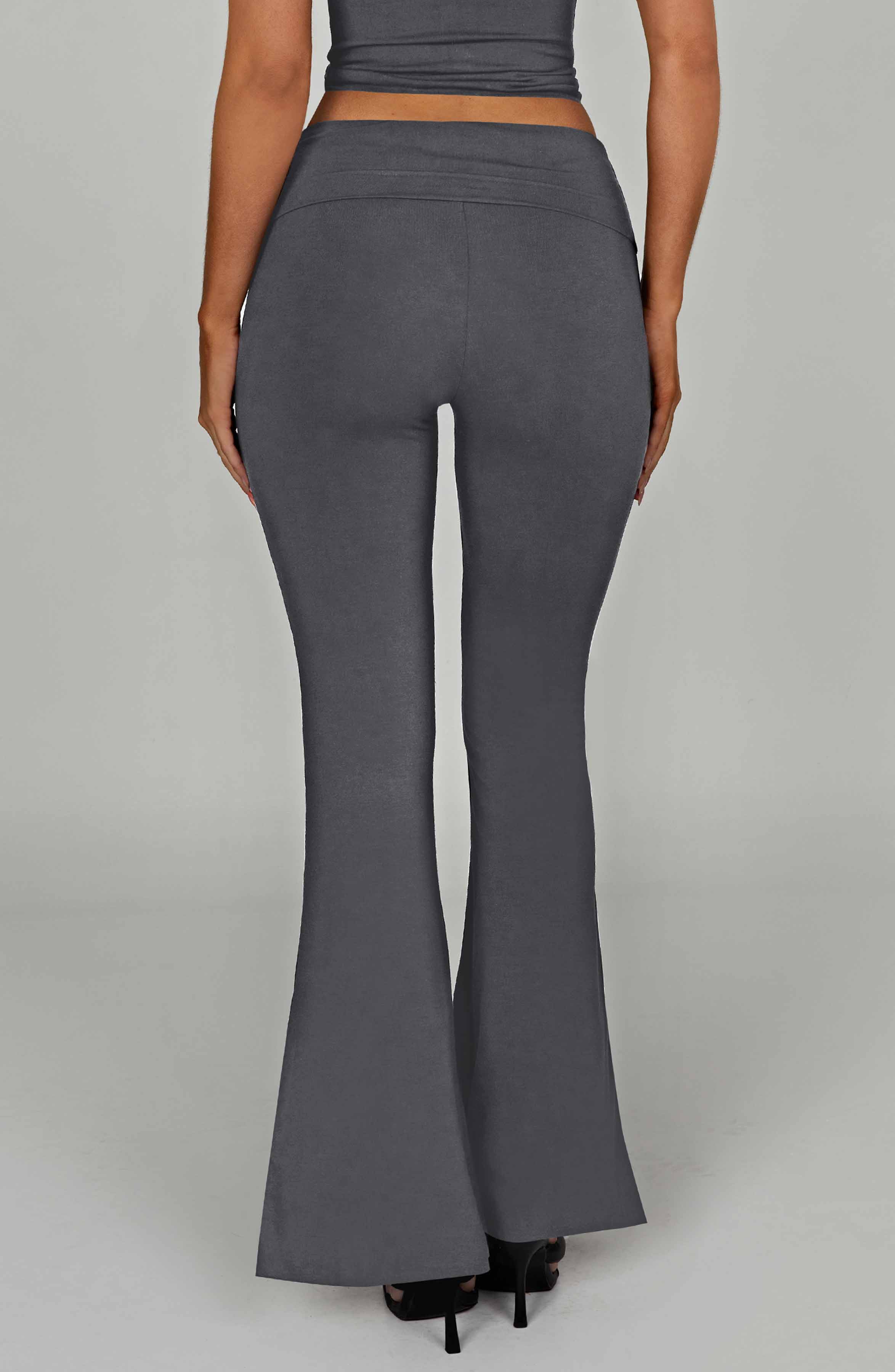 Heidi Yoga Pants - Charcoal Wide Leg, Buttery Soft Modal